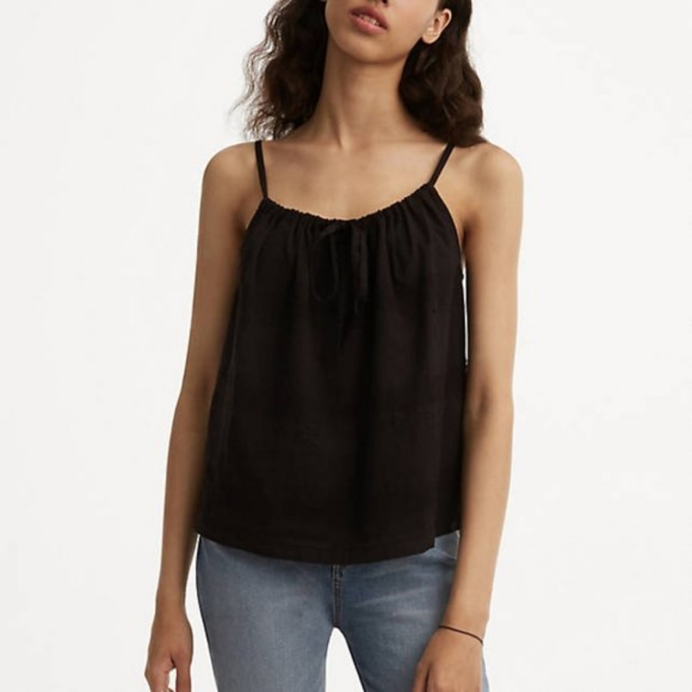 Lou & Grey Highline Tie Front Cami Textured Top